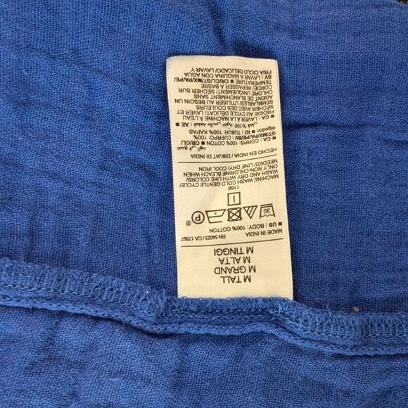 Old navy 💯 Cotton gauze  Puff-Sleeve Tiered Mini Swing Dress  blue size - Picture 6 of 12